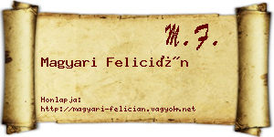 Magyari Felicián névjegykártya